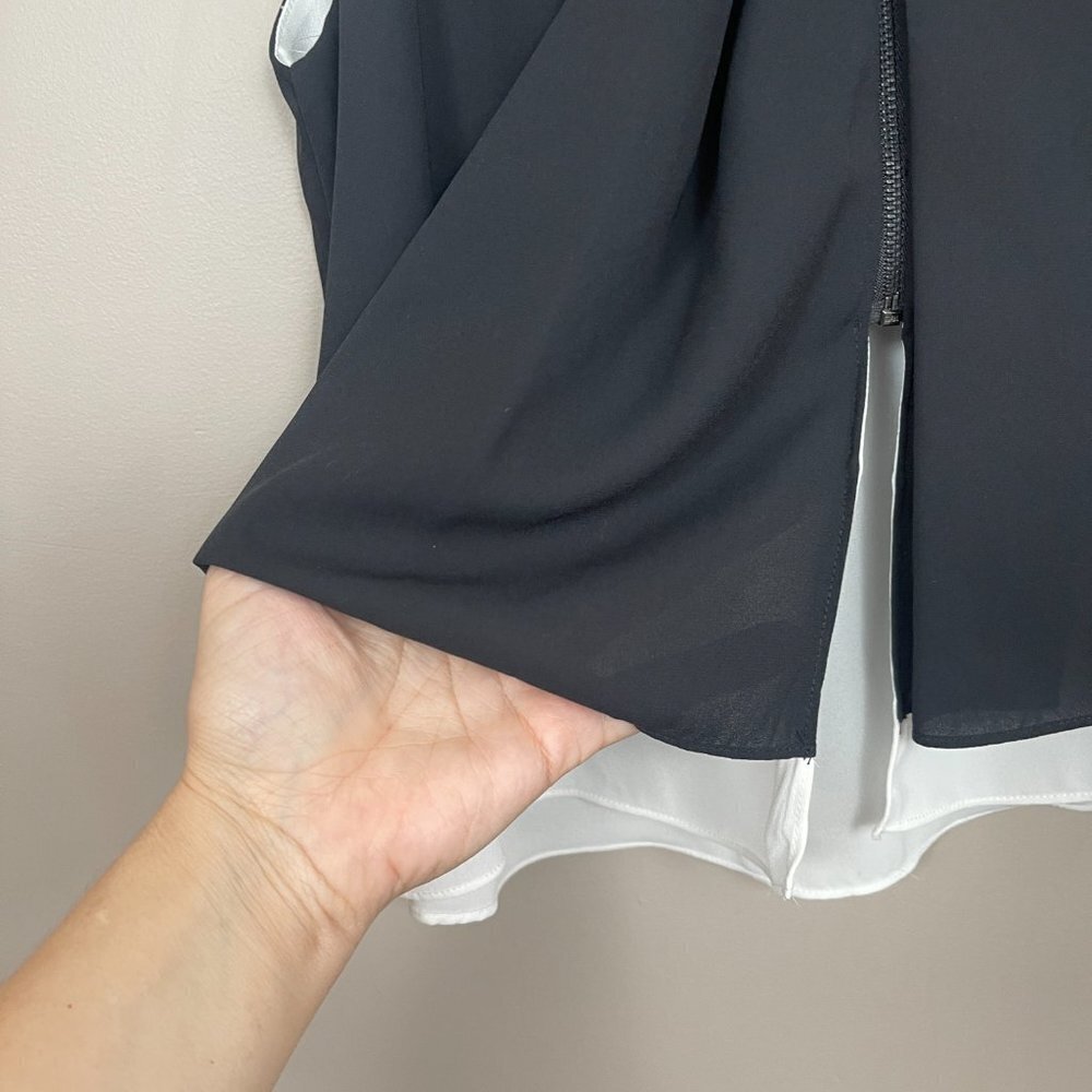 Sam Edelman Black & White Double Layer Sleeveless Top - Picture 8 of 12